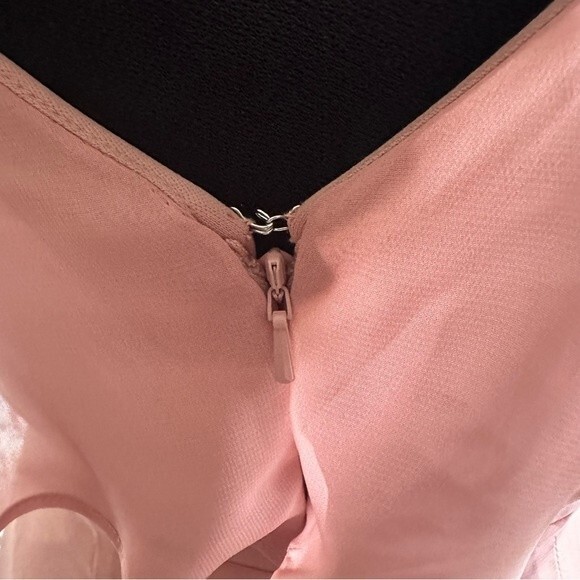 AFTER SIX RUFFLED BACK CHIFFON DRESS WITH JEWELED SASH IN DESERT ROSE Size 2R - Picture 8 of 10